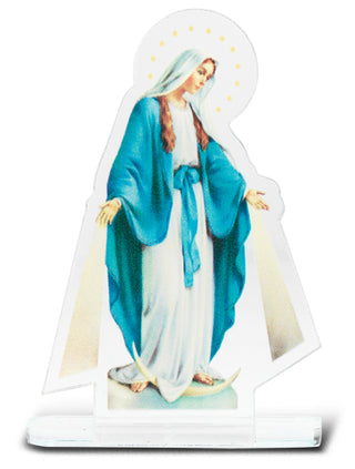 2"X2 3/4" Our Lady Of Grace Statuette With Base 5-Pack