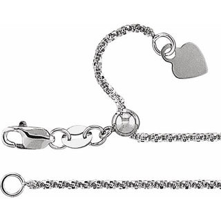 22 Inch Adjustable Chain With Lobster Clasp 14K White Gold