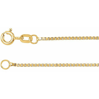 7 Inch 1 2Mm Solid Box Chain 14K Yellow Gold