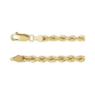 7 Inch Rope Bracelet With Lobster Clasp 14K Yellow Gold