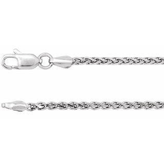 16 Inch Diamond Cut Wheat Chain With Lobster Clasp Sterling Silver Ch521 70001 P