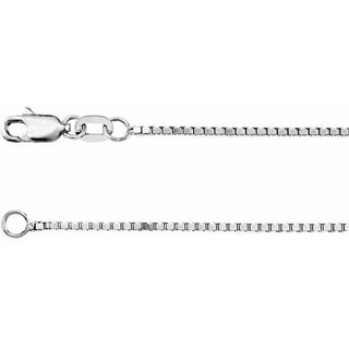 16 Inch Box Chain With Lobster Clasp Sterling Silver