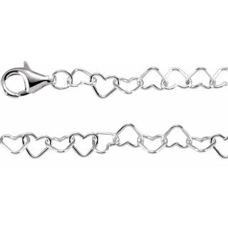7 25 Inch Heart Link Chain With Lobster Clasp Sterling Silver
