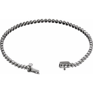 14K White 1 CTW Natural Diamond Line 7" Bracelet 