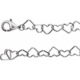 7 25 Inch Heart Link Chain With Lobster Clasp Sterling Silver Ch804 100100 P