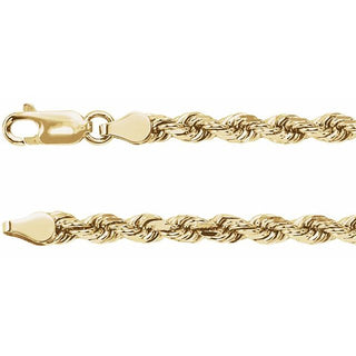 7 Inch Diamond Cut Rope Bracelet With Lobster Clasp 14K Yellow Gold Ch946 101 P