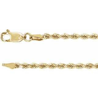 7 Inch Diamond Cut Rope Bracelet With Lobster Clasp 14K Yellow Gold Ch989 105 P