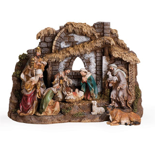 6-Inch10Pc Set Nativity With 11-Inch Stable