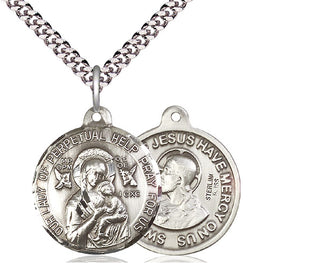 Sterling Silver Our Lady Perpetual Help Pendant Necklace