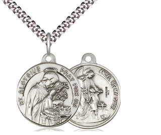 Sterling Silver Saint Aloysius Pendant Necklace