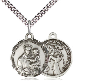 Sterling Silver Saint Anthony Pendant Necklace
