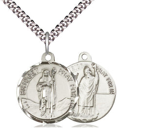 Sterling Silver Saint Bridget Pendant Necklace