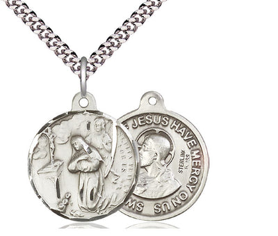 Sterling Silver St. Rita of Cascia Necklace | Large