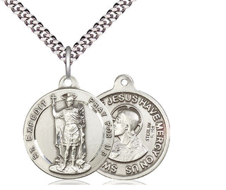 Sterling Silver Saint Expedit Pendant Necklace
