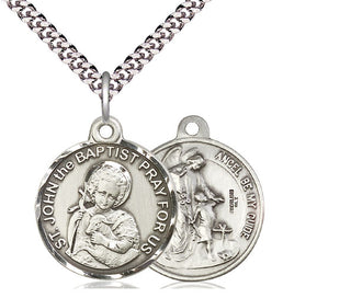 Sterling Silver Saint John the Baptist Pendant Necklace