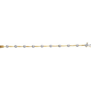 14K Yellow/White 1 CTW Natural Diamond Line 7 1/2" Bracelet