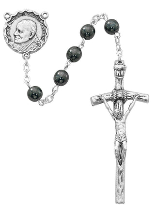 6mm Hematite Papal Rosary