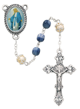 Blue and White Lady of Grace Rosary