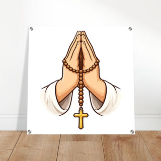 Praying Hands with Rosary Acrylic Wall Plaque - view 6