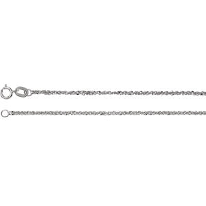 24-inch Diamond-Cut Singapore Chain with Spring Ring - 14K White Gold