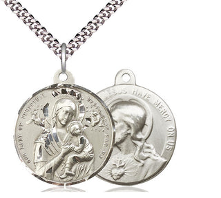 Sterling Silver Our Lady Perpetual Help Pendant Necklace