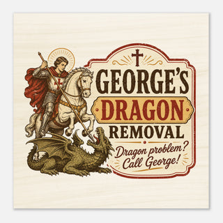 St. George's Dragon Removal Service Wood Plaque - view 2