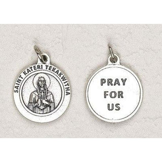 Bulk Saint Kateri Tekakwitha Silver Tone Medals