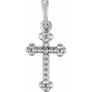 Platinum Beaded Cross Pendant