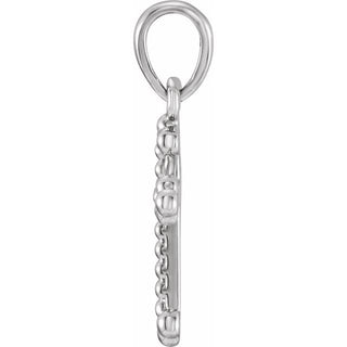 Platinum Beaded Cross Pendant