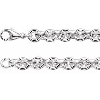 8 Inch Round Cable Bracelet Sterling Silver