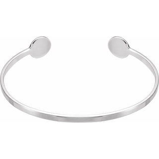 14K White Engravable Cuff 6 3/4" Bracelet 