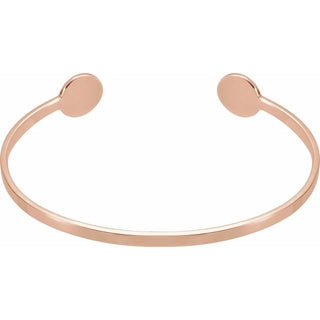 14K Rose Engravable Cuff 6 3/4" Bracelet 