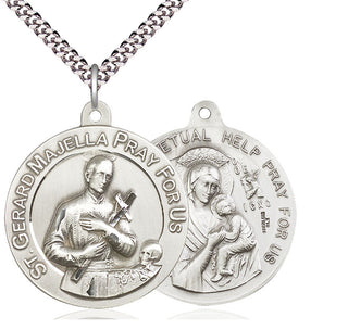 Sterling Silver Saint Gerard Pendant Necklace