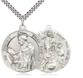 Sterling Silver Saint Dominic Pendant Necklace