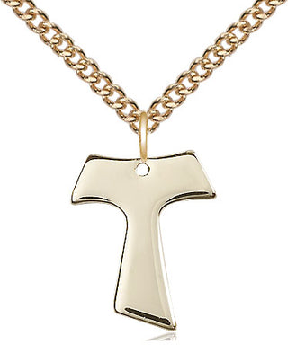14kt Gold Tau Cross Medal