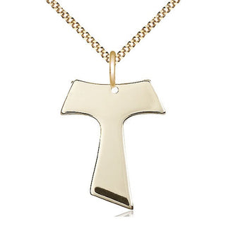 14kt Gold Filled Tau Cross Medal Catholic Jewelry