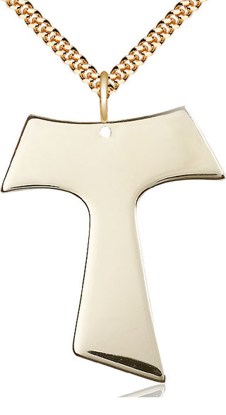 14kt Gold Filled Tau Cross Medal Catholic Jewelry