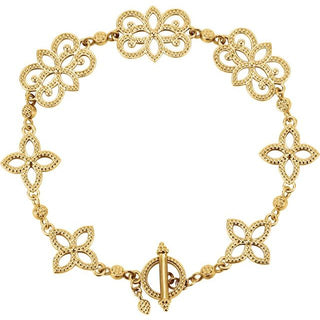 14K Yellow Floral 7 3/4" Bracelet