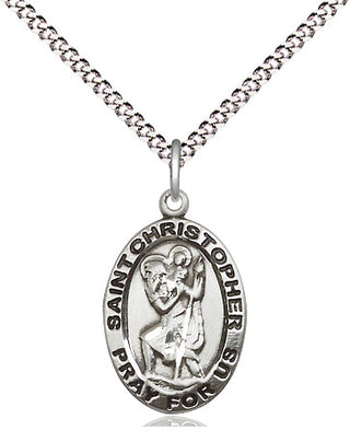 Pewter Saint Christopher Medal Religious Jewelry Engraved Catholic Saint Jewelry