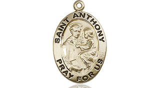 14kt Gold Filled Saint Anthony of Padua Medal Engraved Catholic Saint Jewelry