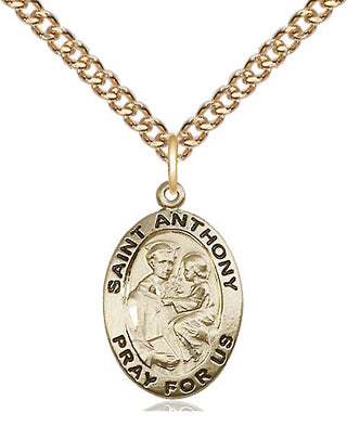 14kt Gold Filled Saint Anthony of Padua Medal Religious Jewelry Engraved Catholic Saint Jewelry