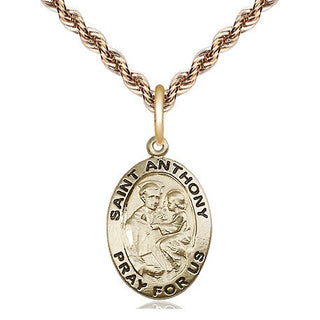14kt Gold Filled Saint Anthony of Padua Medal Religious Jewelry Engraved Catholic Saint Jewelry