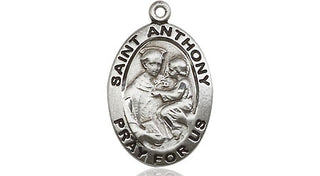 Pewter Saint Anthony of Padua Medal Engraved Catholic Saint Jewelry
