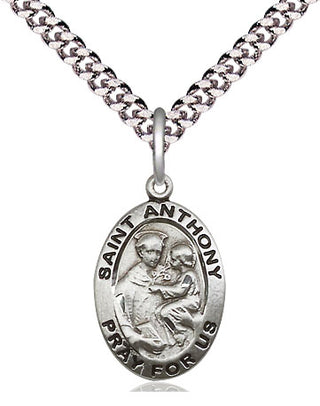 Pewter Saint Anthony of Padua Medal Religious Jewelry Engraved Catholic Saint Jewelry