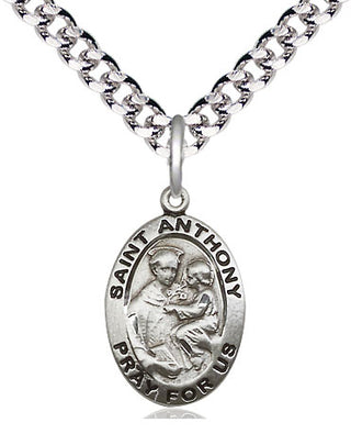 Pewter Saint Anthony of Padua Medal Religious Jewelry Engraved Catholic Saint Jewelry