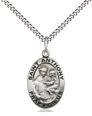 Sterling Silver Saint Anthony of Padua Medal Religious Jewelry Engraved Catholic Saint Jewelry