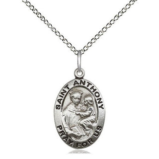Sterling Silver Saint Anthony of Padua Medal Religious Jewelry Engraved Catholic Saint Jewelry