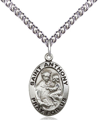 Sterling Silver Saint Anthony of Padua Medal Religious Jewelry Engraved Catholic Saint Jewelry