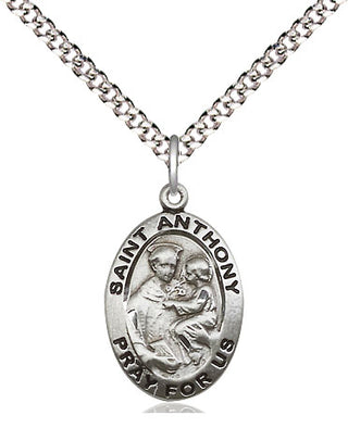 Sterling Silver Saint Anthony of Padua Medal Religious Jewelry Engraved Catholic Saint Jewelry
