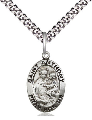 Sterling Silver Saint Anthony of Padua Medal Religious Jewelry Engraved Catholic Saint Jewelry